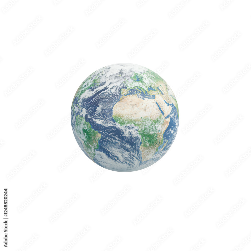 Fototapeta premium Globe of Earth, representing the beauty of our planet, on white isolate background.