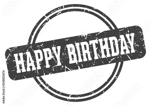 Canvas Print happy birthday stamp