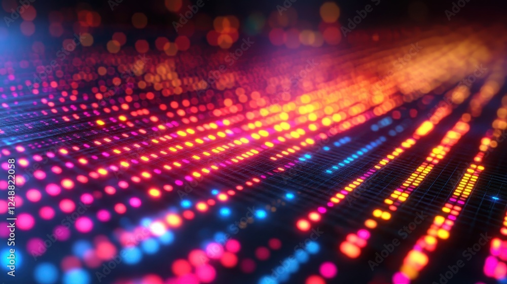Abstract glowing data stream, digital network, technology background Abstract glowing data stream, digital network, technology background