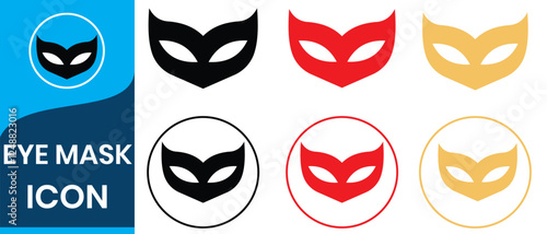 Set of carnival masks silhouettes. Simple black icons of masquerade masks, for party, parade and carnival, for Mardi Gras and Halloween. festive masks silhouette in black on a white background.