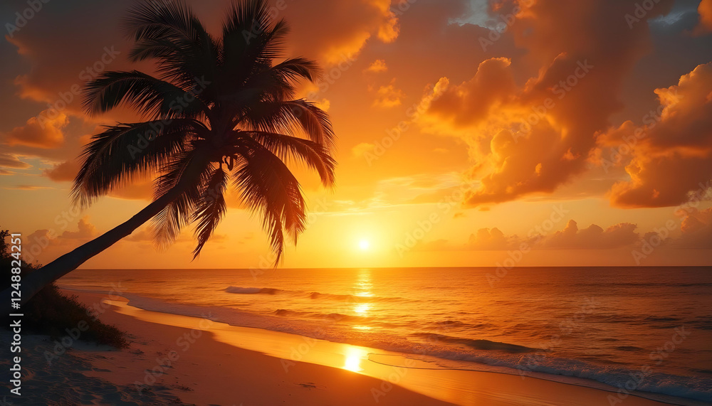 sunset on the tropical beach sunset on the tropical beach