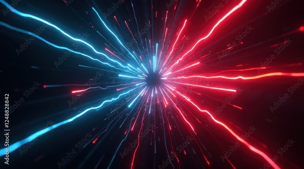 Obraz premium Neon Explosion Abstract Art