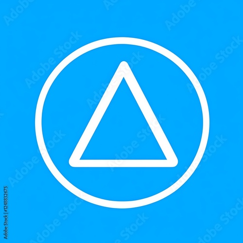 Free Download White triangle inside a circle on light blue background abstract geometric shape - GFXLoad