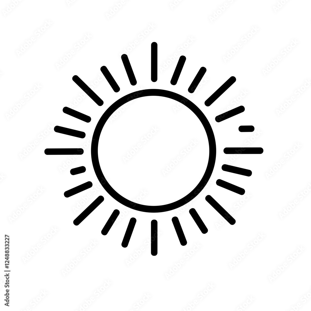Sun vector icon for weather apps and infographics Sun vector icon for weather apps and infographics