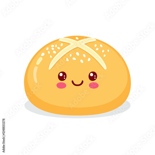 Bun Bread Food Eat Meal Snack Cuisine Animation Kawaii Character
