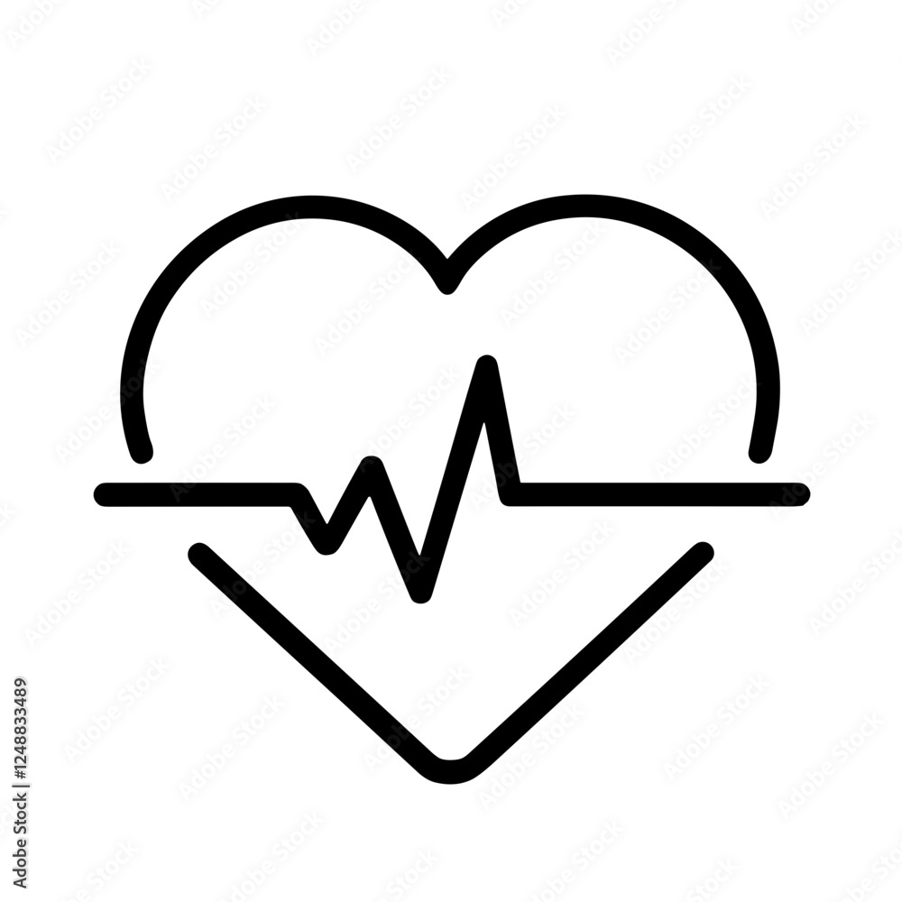 Heart rate vector icon for health monitoring and fitness designs Heart rate vector icon for health monitoring and fitness designs