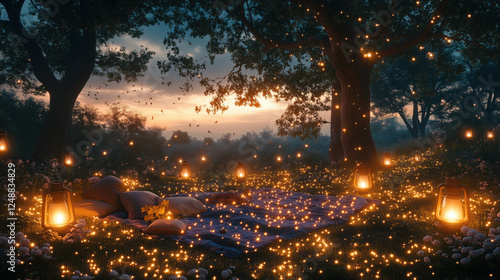 Enchanted Forest Picnic at Golden Hour