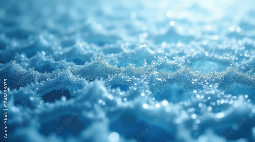 Frost-Covered Glass with Intricate Ice Patterns