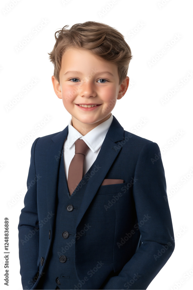 Child in Formal Navy Blue Suit on Transparent Background Child in Formal Navy Blue Suit on Transparent Background