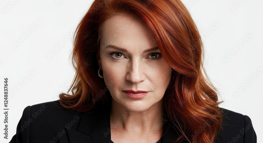 Portrait of a Confident Red-haired Woman in Professional Attire - Business Profile Photography for Corporate and Personal Branding Portrait of a Confident Red-haired Woman in Professional Attire - Business Profile Photography for Corporate and Personal Branding