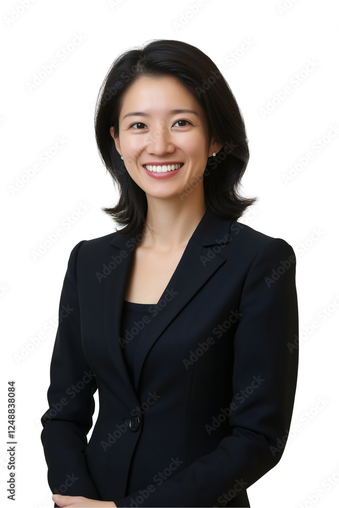 Professional Woman in Black Blazer on Transparent Background Professional Woman in Black Blazer on Transparent Background