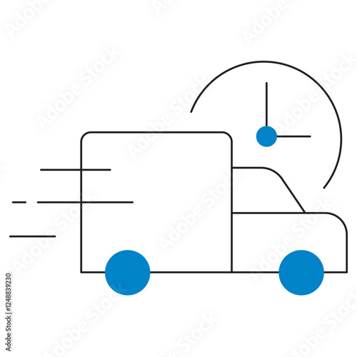 Fast delivery truck icon. Fast delivery truck icon, Express delivery symbol, Quick shipping truck logo, Speedy delivery van, Swift transportation icon, Expedited delivery truck graphic, vector