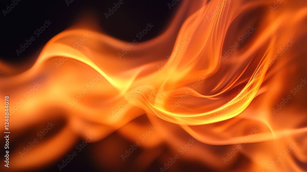Abstract flames, orange and yellow streaks against a dark background, dynamic and flowing. Abstract flames, orange and yellow streaks against a dark background, dynamic and flowing.