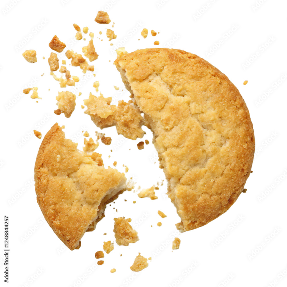 Crispy Cookie Crack Isolated on Transparent Background Crispy Cookie Crack Isolated on Transparent Background