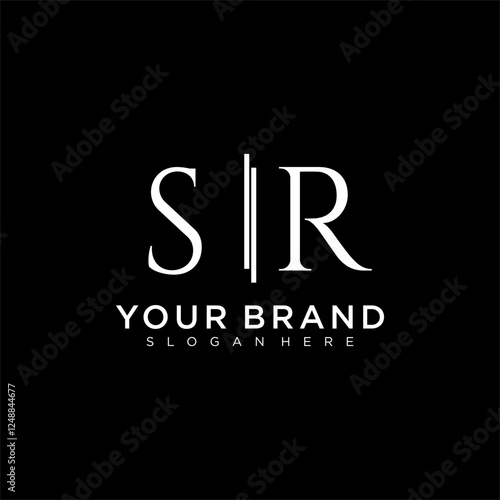 SR letter monogram logo with bussines style dsign