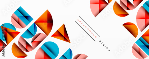 Abstract geometric pattern with intersecting circles and triangles in gradients. The high-contrast composition creates depth and a dynamic, modern aesthetic