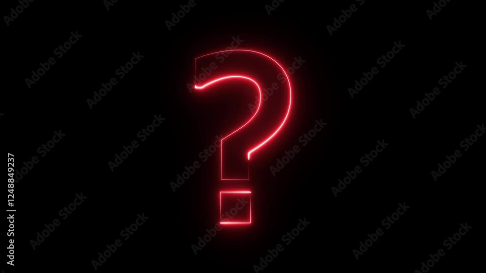 Animation of glowing neon Question mark icon isolated .Asking icon . Animation of glowing neon Question mark icon isolated .Asking icon .