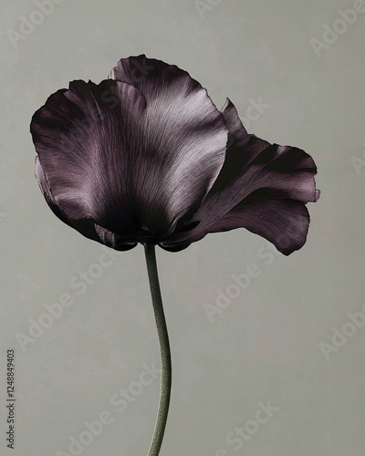 Still life wild flower, realistic photograph, micro, close-up nature image. Delicate flower. 