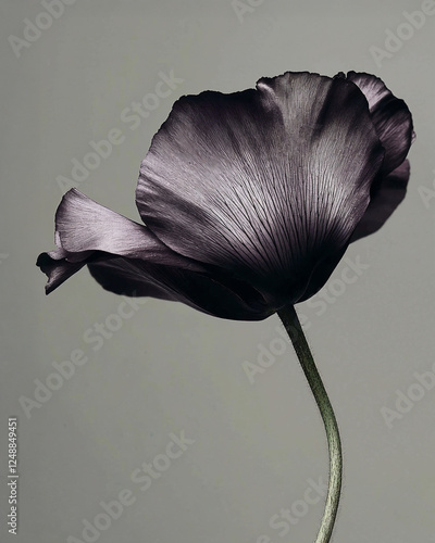 Still life wild flower, realistic photograph, micro, close-up nature image. Delicate flower. 