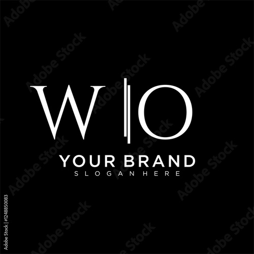 WO letter monogram logo with bussines style dsign