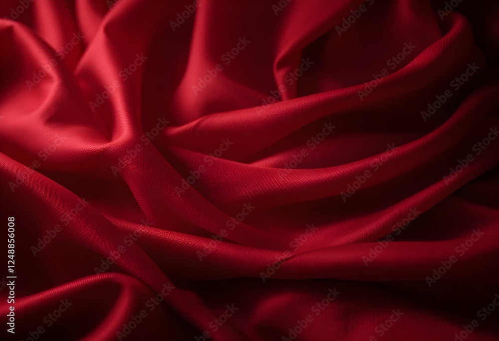 Luxurious Flowing Red Silk Fabric with Deep Folds and Soft Shadows AI Generated Luxurious Flowing Red Silk Fabric with Deep Folds and Soft Shadows AI Generated