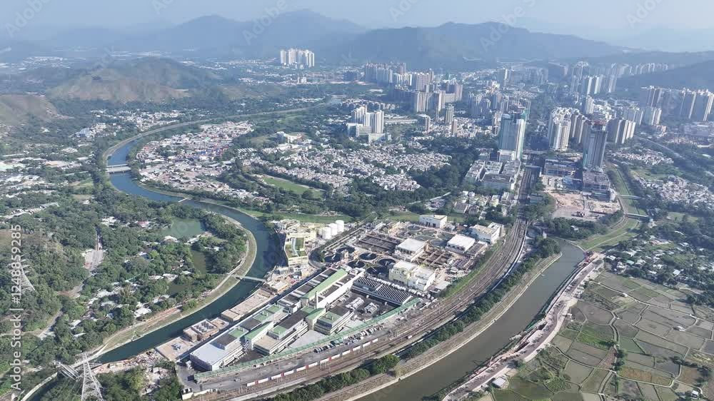 Discover the Shek Wu Hui Sewage Treatment Works in Sheung Shui Hong Kong, where sewage from Fanling is treated and disinfected, enhancing water quality before discharge into local rivers Discover the Shek Wu Hui Sewage Treatment Works in Sheung Shui Hong Kong, where sewage from Fanling is treated and disinfected, enhancing water quality before discharge into local rivers