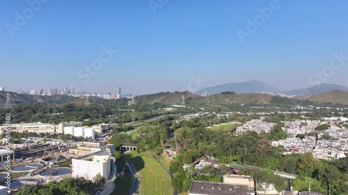 Discover the Shek Wu Hui Sewage Treatment Works in Sheung Shui Hong Kong, where sewage from Fanling is treated and disinfected, enhancing water quality before discharge into local rivers photo