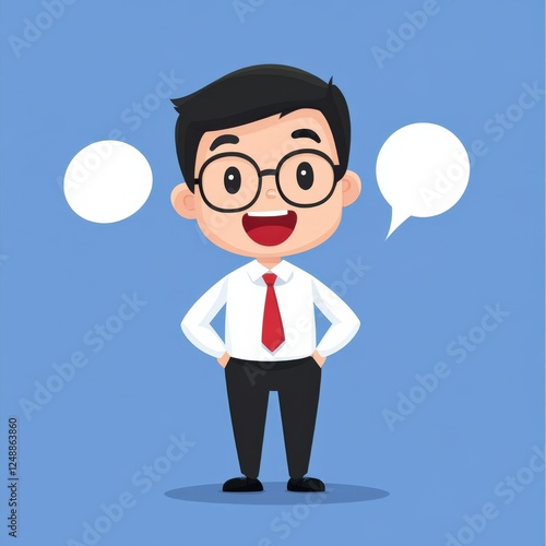 Wallpaper Mural cartoon man with speech bubbles Torontodigital.ca