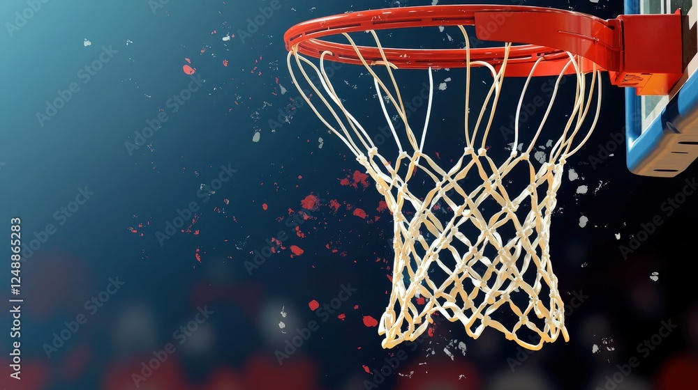 Dynamic Basketball Hoop with Red and Blue Background Dynamic Basketball Hoop with Red and Blue Background