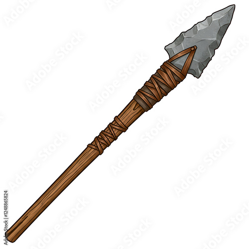 Tablou pe pânză ancient spear stone illustration hand drawn isolated