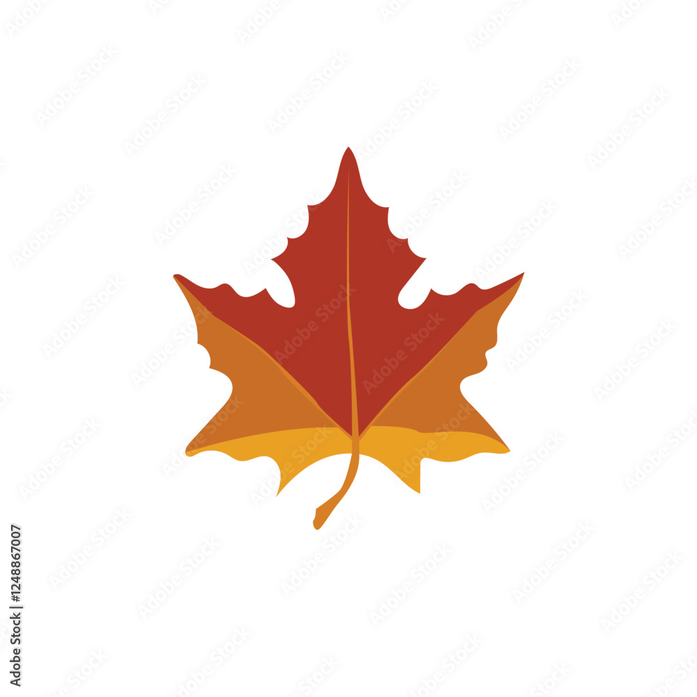 Obraz premium brown maple leaf vector symbol sign icon