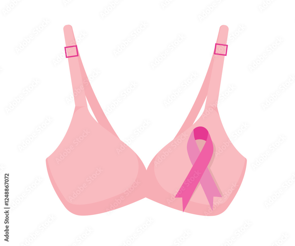 Breast cancer awareness pink card vector illustration Breast cancer awareness pink card vector illustration