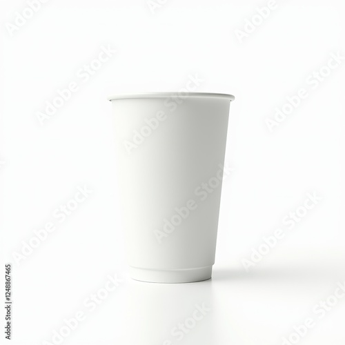 Wallpaper Mural White Plastic Cup Mockup - 4K Hyperrealistic Photo Torontodigital.ca