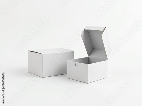 White Cardboard Box Mockups - Packaging Design Templates photo