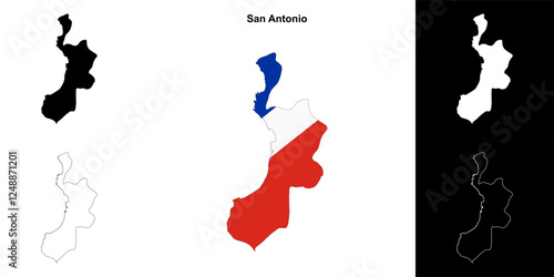 San Antonio province outline map set