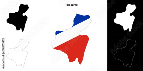 Talagante province outline map set