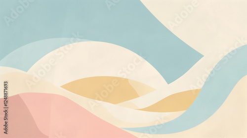 Abstract wave patterns in soft pastel colors creating a calming visual experience.