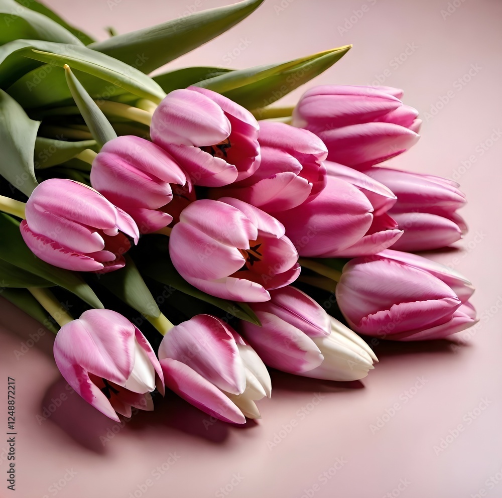 bouquet of pink tulips