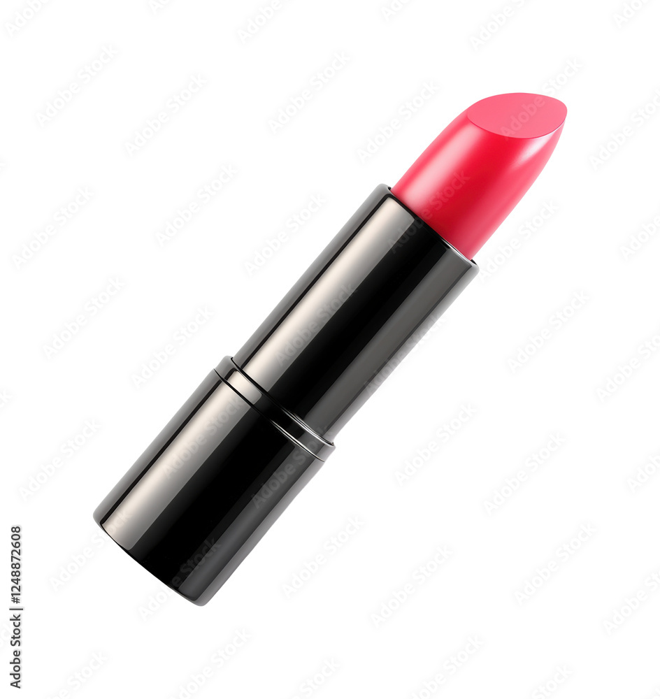 Applying bold lipstick makeup studio beauty tutorial isolated on transparent background