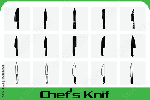 Chef Knife Vector Illustration Professional Culinary Tool Design 