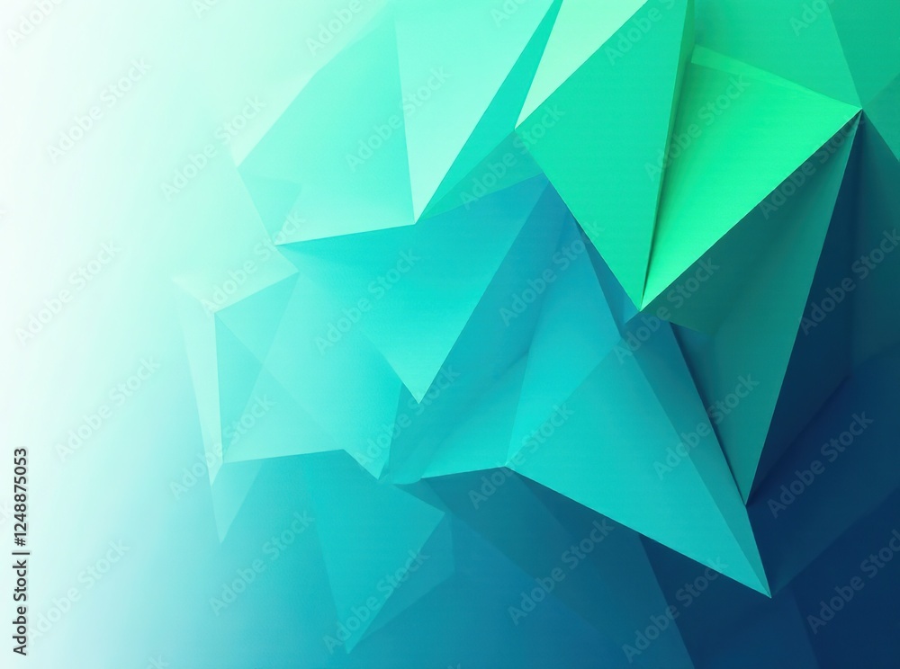 Blue Green Triangular Geometric Background Design Blue Green Triangular Geometric Background Design