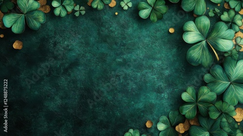 Classy decorative St Patrick s Day background with a rich green texture