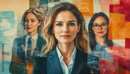 Collagestyle artwork of women in various professional roles photo