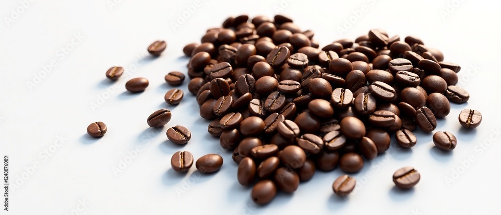 Obraz premium 3D Rendered Coffee Bean Hearth Shape - Stunning Visual