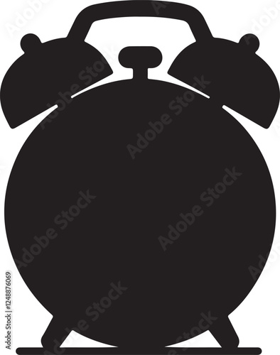 alarm clock icon clip art silhouette logo design vector illustration