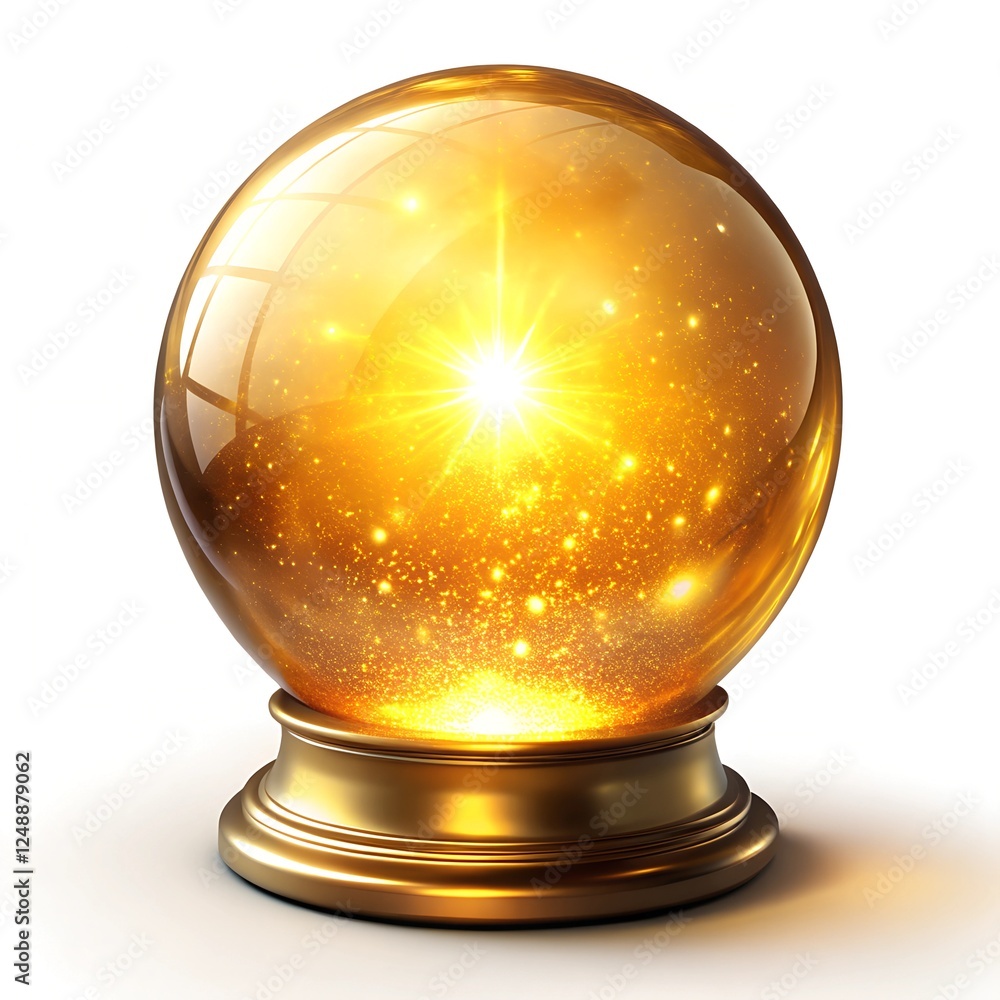 magic crystal ball on golden background magic crystal ball on golden background