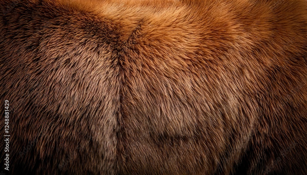 Detailed view of soft brown fur showcasing texture and color variations from an animal Detailed view of soft brown fur showcasing texture and color variations from an animal