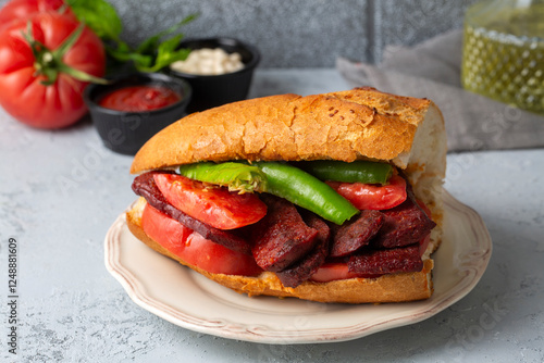 Grilled chili, tomato and s...