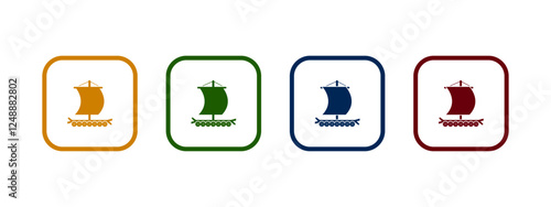 raft icon vector illustration. wood raft icon in different color design.