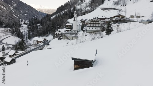 The snow-covered Pitztal in Austria.